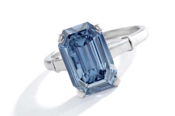 Auction Highlights, Fancy Blue Diamond. Image courtesy Sotheby's.